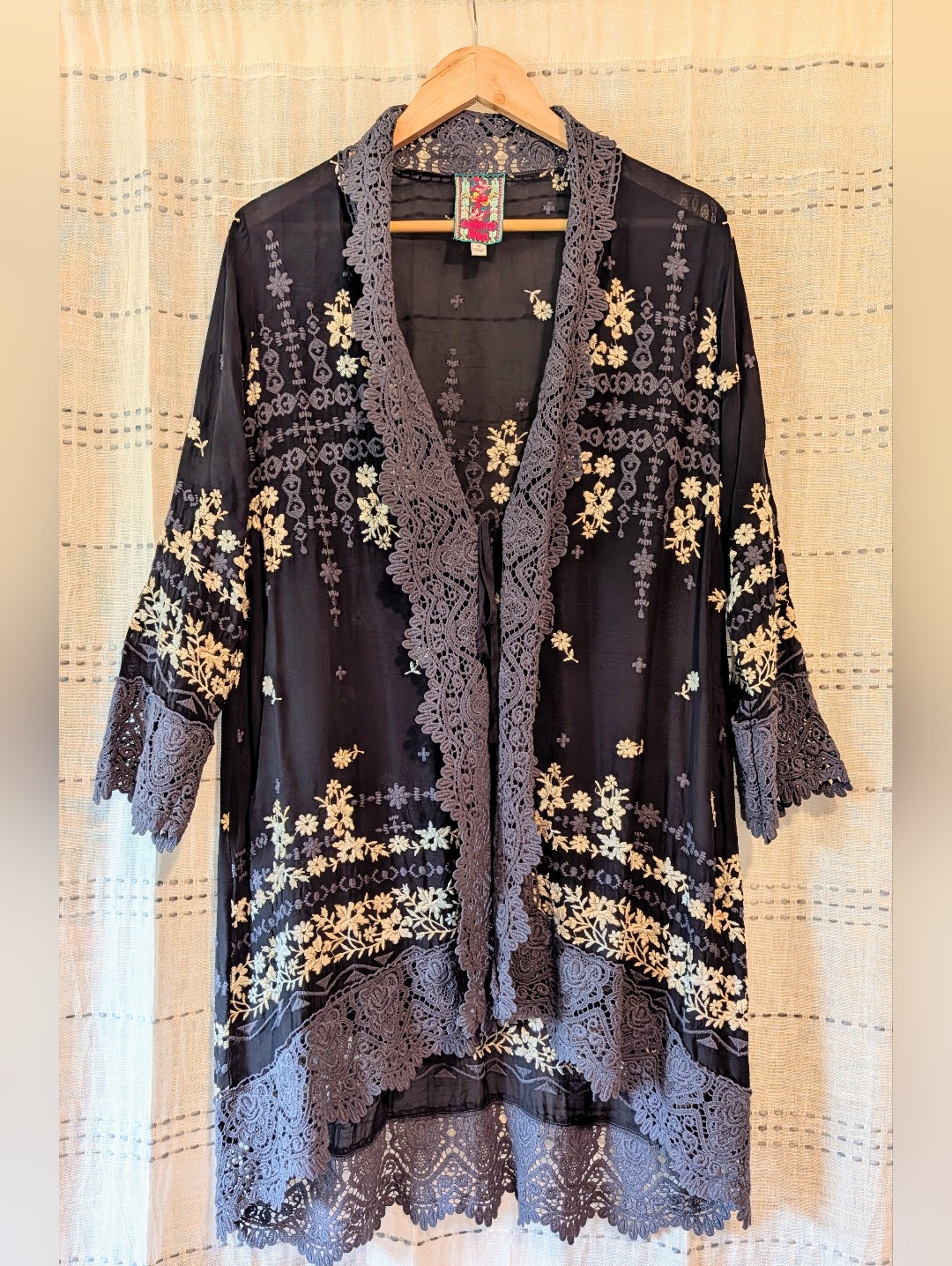 Johnny Was Sheer Lace Duster Size Xs